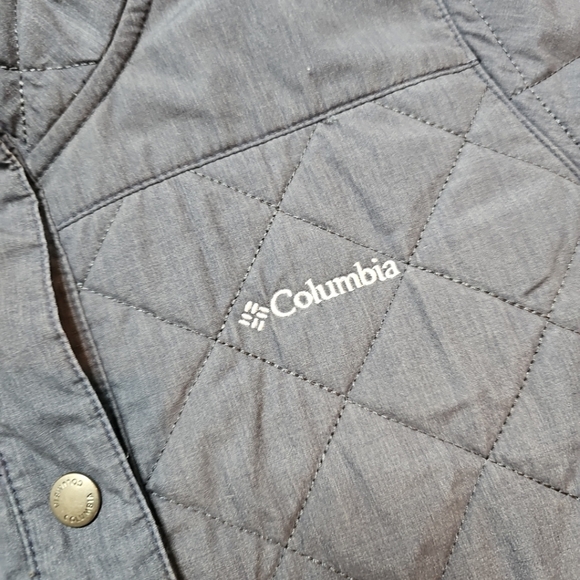 Columbia Quilted Puffer Jacket Womens Small Blue Full Zip Pocket Outdoor - Picture 2 of 4
